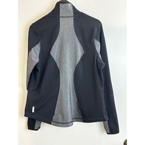 Zella women’s black and silver double zip jacket size 1X - Picture 8 of 11